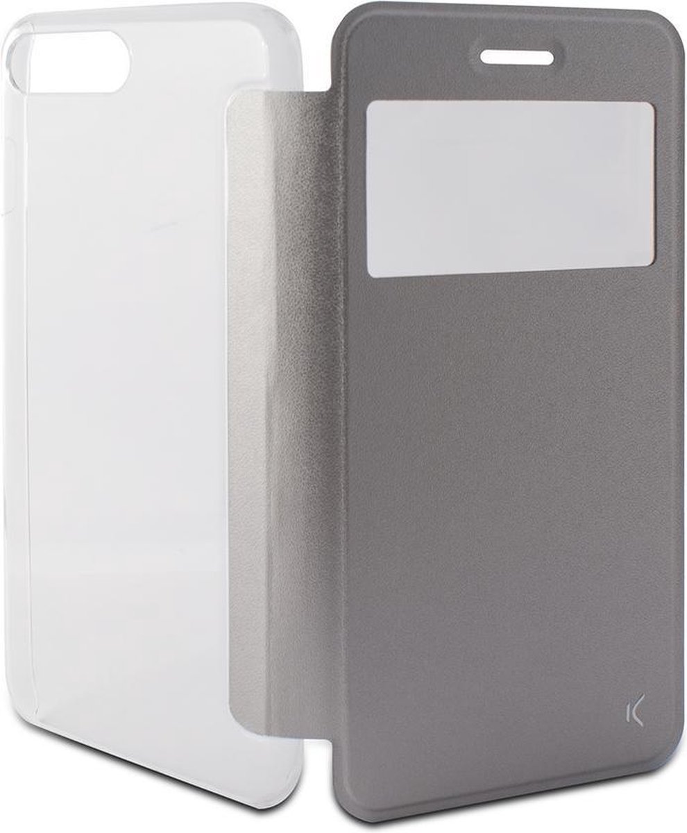 KSIX Crystal View Folio Case - iPhone 7 plus en iPhone 8 Plus - Carbon