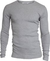 Garage 303 - T-shirt R-neck l/sl semi bodyfit grey melange S 100% cotton 1x1 rib