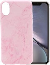 Marmer Hoesje geschikt voor Apple iPhone Xr Siliconen TPU Soft Gel Case van iCall - Roze