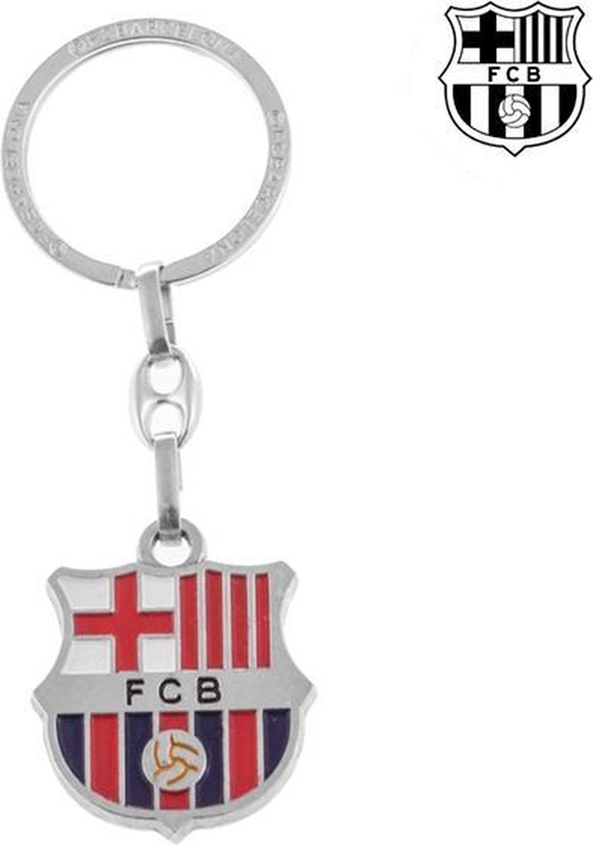 FC Barcelona sleutelhanger logo zilver