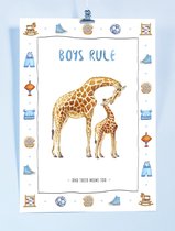 Geboorteposter babykamer - Giraf mama en baby in aquarel - mooie print op dik papier - kraamcadeau - geschilderd door Mies to Go - A3 formaat