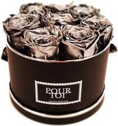 Infinity Silver Medium Black Flowerbox – Round