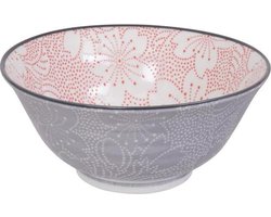 Tokyo Design Studio - Mixed Bowls Dot Sakura 14.8x6.8cm 500ml Red/Grey