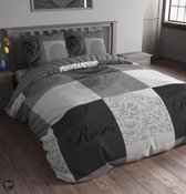 Dreamhouse Bedding Flanel Text Rose Grey Dekbedovertrekset 200x200/220 + 1 kussensloop 60x70 -Grijs