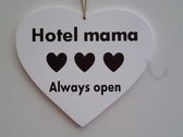 tekstbord Hotel mama wit