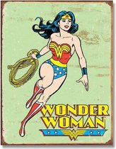 Wonder Woman Wandbord 'Retro' - Metaal - 40 x 30 cm