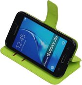 Groen Samsung Galaxy J1 2016 TPU wallet case booktype hoesje HM Book