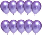Luxe Chrome Ballonnen Paars 10 Stuks - Helium Chrome Metallic Ballonnenset Feestje Verjaardag Party