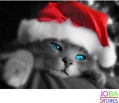 Diamond Painting "JobaStores®" Kerst Kat - volledig - 40x30cm