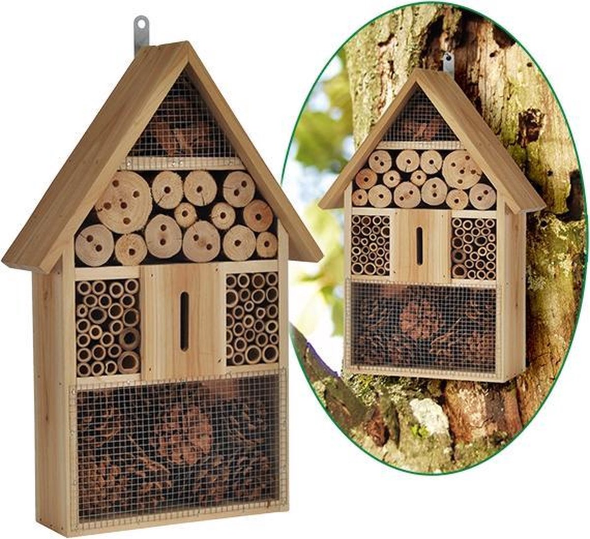Qiilu Maison d'insectes Insecte en bois Bee House Wood Bug Room Hotel  Shelter Garden Decoration Nids Box - Cdiscount Animalerie