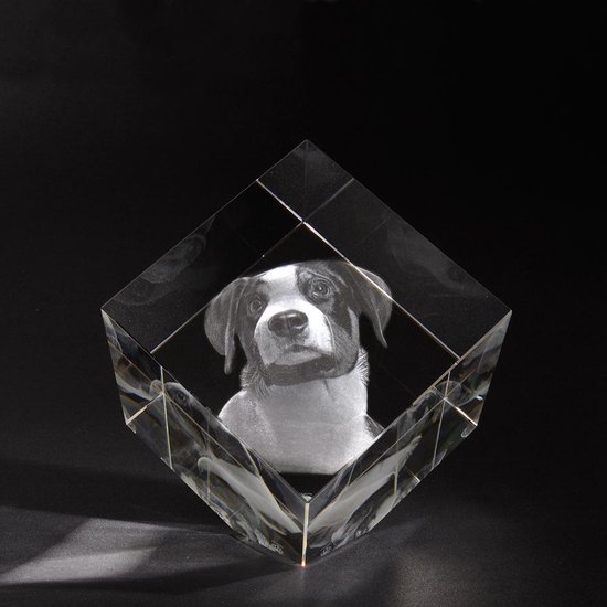 3D Foto in hoogwaardig kristalglas Model: Kubus XXL