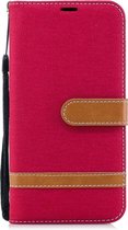 Denim Book Case - Huawei P20 Lite Hoesje - Rood