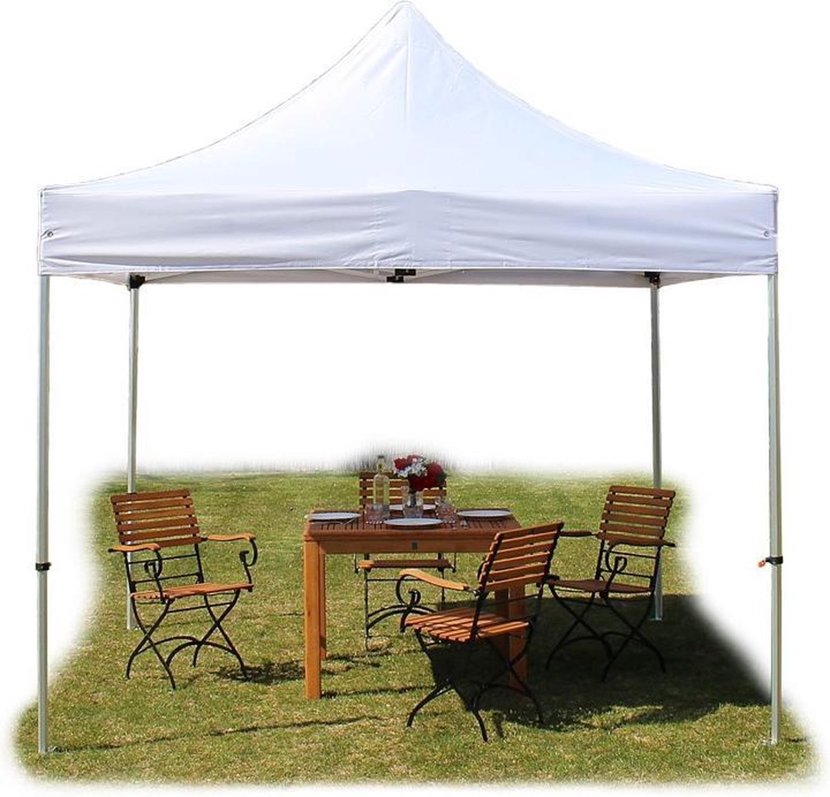 TOOLPORT 3x3 m Easy Up partytent Vouwpaviljoen PROFESSIONAL alu 40mm wit