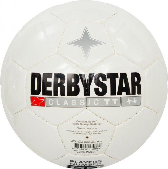 Derbystar Classic TT 5 Voetbal - Multi Kleuren - Wit - Maat 5