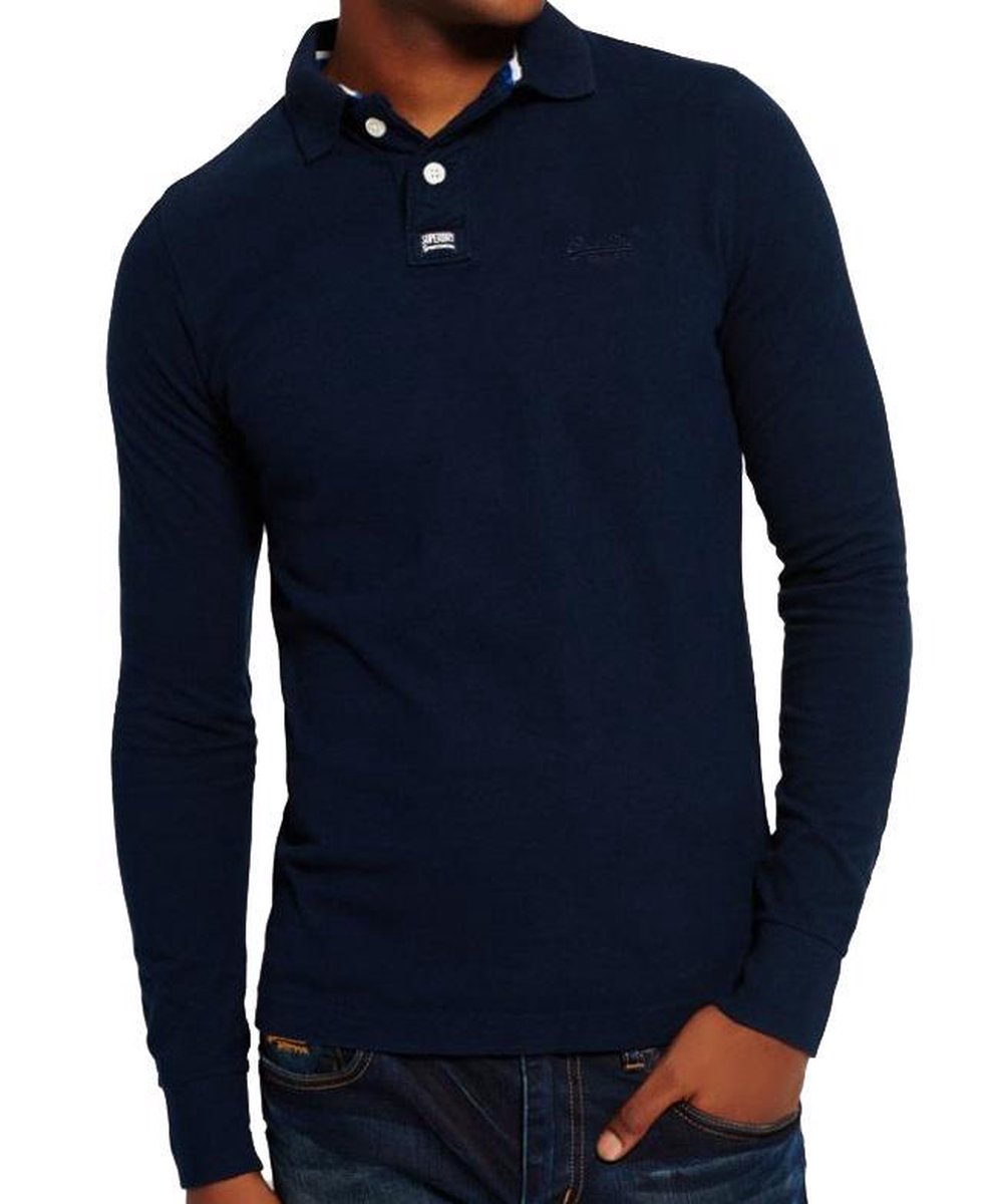 Acht vorm Trouwens Superdry Classic Longsleeve Pique Polo Shirt - Maat L | bol.com