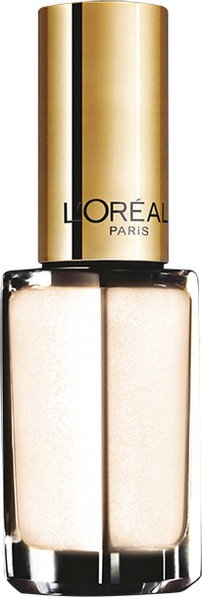 L'Oréal Paris nagellakflesje met gouden dop, 854 Golden Coquillage, parelmoer crème.