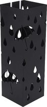 MIRA Home - Paraplubak - Parapluhouder zwart - Opbergen - Modern - Metaal - Zwart - 15.5x15,5