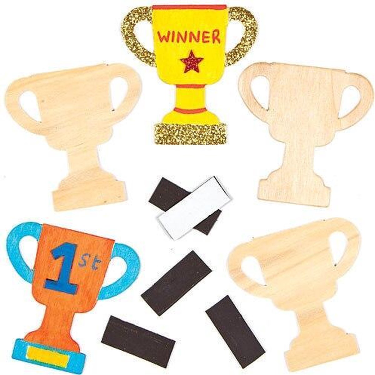 Desillusie progressief ernstig Maak ontwerp je eigen houten trofee magneten - creatieve knutselpakket voor  kinderen... | bol.com