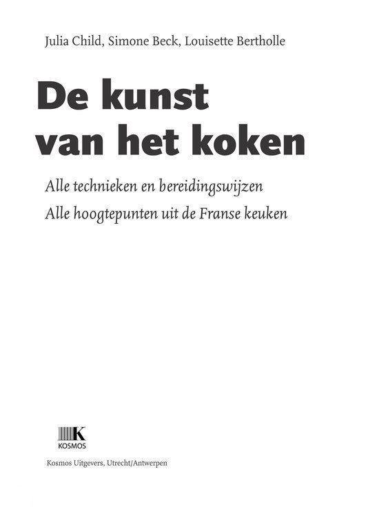 Titelpagina van 'De kunst van het koken' met auteursnamen.