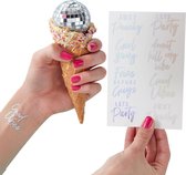 Tijdelijke tattoos Let's party iridescent (16 stuks)