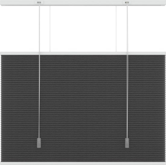 Rideau plissé BloomTheRoom Anthracite Translucide 200x180 cm