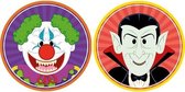 Halloween 20x Halloween onderzetters horror clown en vampier/Dracula