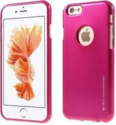 mercury goospery i jelly tpu softcase metallic finish voor iphone 6s 6 roze