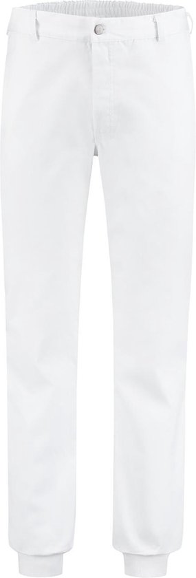 EM Workwear Foodbroek polyester/katoen met manchetten wit maat 46