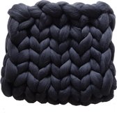 GRAFIET GRIJS Wollen deken - woondeken - plaid handgemaakt van XXL merino wol  100 x 150 cm - in 44 kleuren verkrijgbaar