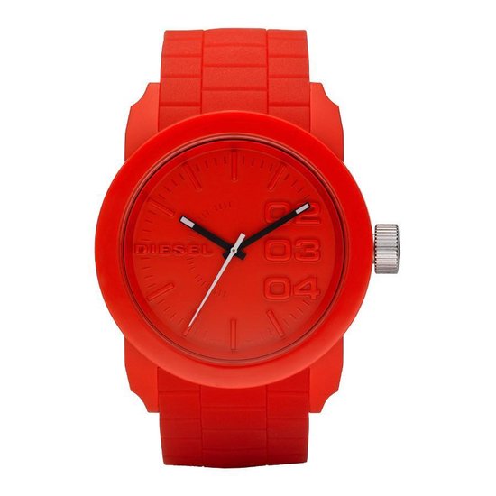 Diesel Double Down DZ1440 - Horloge - Staal - Rood - 44 mm | bol.com