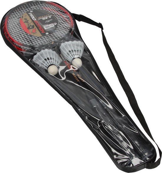 Pro Edition Bullet Badminton Set met Rackets en 2 Shuttles - 68 x 11 cm - Inclusief Draagzak