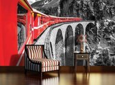Train in The Mountains Photo Wallcovering