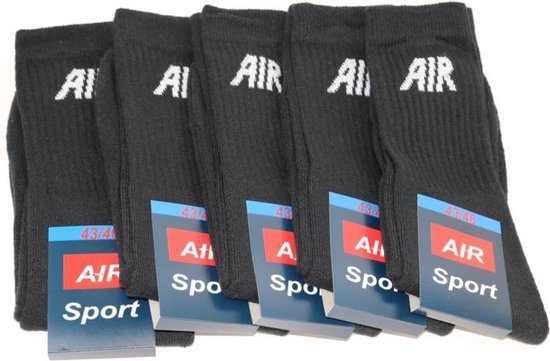 air' sokken 5 pak zwart 43-46 | bol.com