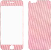 iPhone 6(s) 0,3mm Dubbelzijdig Glas Screenprotector - Roze Carbon