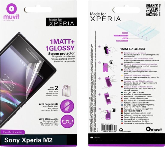 gesloten doden Stralend Muvit duo screen protector (1 mat + 1 glossy) voor Sony Xperia M2 | bol.com
