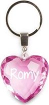 sleutelhanger - Romy - diamant hartvormig roze