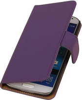 Mobieletelefoonhoesje - Samsung Galaxy S4 Hoesje Effen Bookstyle Paars