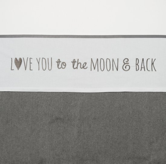 Meyco Baby Love you to the moon & back ledikant laken - grey - 100x150cm - Meyco