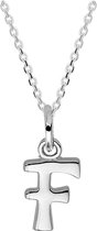 Robimex Collection  Ketting  Letter F  45 cm - Zilver