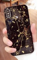 Zwart / goud marmer siliconen TPU hoesje - iPhone 7 / 8