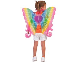foto van Carnaval verkleed vlinder vleugels regenboog kleuren - voor kinderen - kunststof