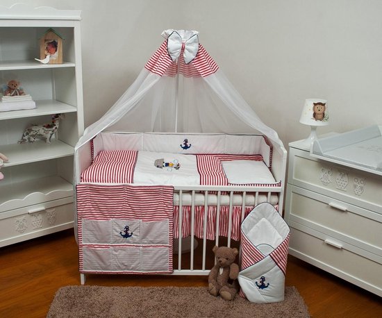 PASTELLO - 3-teiliges Kinderbett aus 100% Baumwolle für Neugeborene, Bettwäsche mit Stickerei (Art. LL31E, Himmelblau