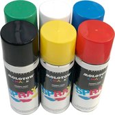 MTN krijtverf set - 6 kleuren 400ml spuitbussen krijtspray geschikt voor tijdelijke toepassingen