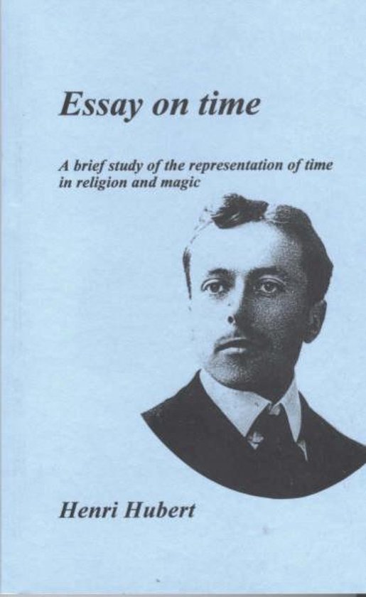 Boek 'Essay on time' door Henri Hubert, met een portret van een man.