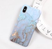 Designer turquoise marmer iPhone 6/ 6s  kunststof achterkant hoesje