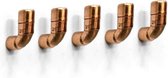 Koperen kapstokhaken (set van 5) Wandhaak - Muurhaak - Ophanghaak - Handdoekhaak