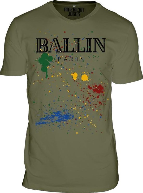 Ballin - Shirt - Spetter New - Groen - L | bol.com