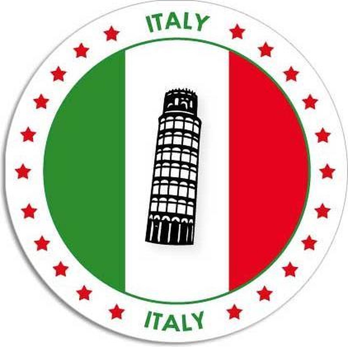 Italie Sticker Rond 148 Cm Italiaanse Vlag Landen Thema Decoratie 1907