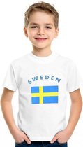 Wit kinder t-shirt Zweden XL (158-164)