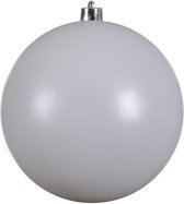 1x Grandes boules de Noël en plastique blanc d'hiver de 14 cm - mat - décoration de sapin de Noël blanc d'hiver